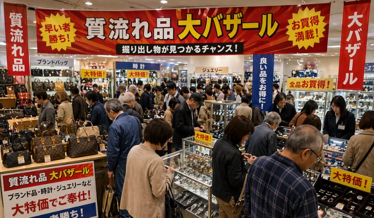 質流れ品バザールの様子