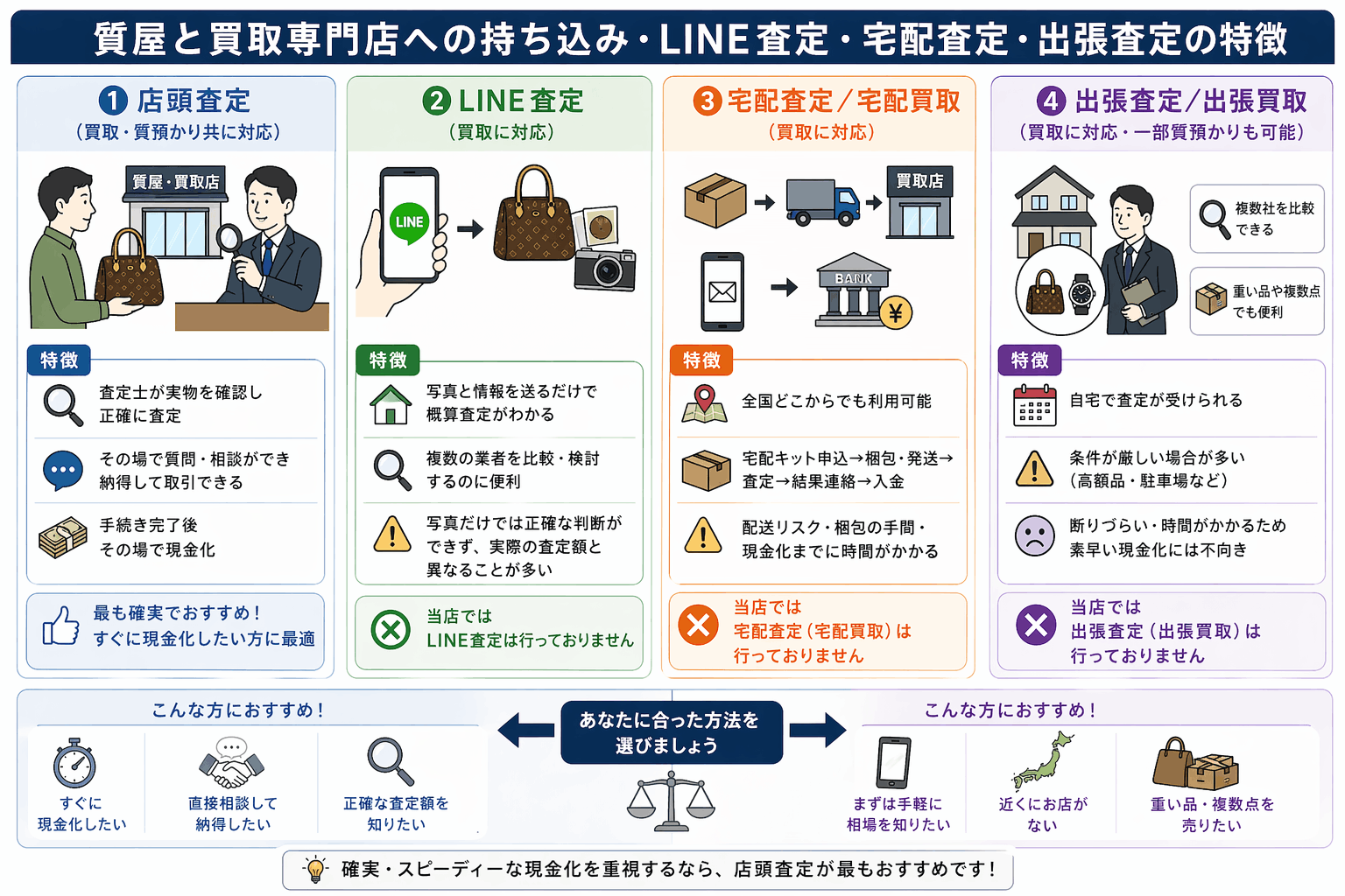 質屋における色々な査定の特徴を解説