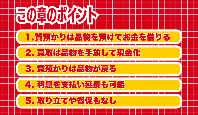 質屋の質預かりと買取の違い