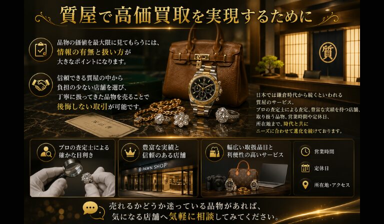 質屋で高価買取を実現するために