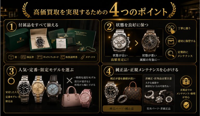 高価買取を実現するための4つのポイント